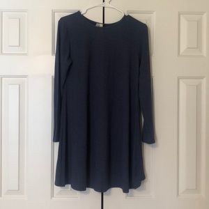 Denim Blue Long Sleeve Shift Dress
